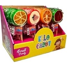 Kazan Hobi Hello Candy Meyve Şekilli Lolipop Çubuklu Şeker Seti; 4 Farklı Meyve Aromalı, Renkli Şeker Standı 25 Adet