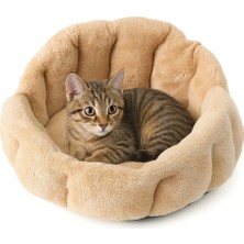 Kazan Hobi Peluş Evcil Hayvan Yatağı Wellsoft Kumaş Kedi ve Köpek Için Rahat Yatak (Camel)