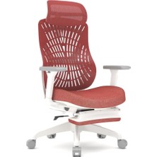 Kazan Hobi X150 Flexback Ofis Sandalyesi, Ayak Uzatmalı, Kırmızı