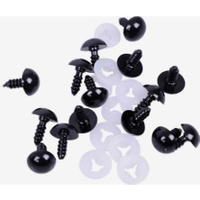 Kazan Hobi 10 mm Vidalı Güvenlik Göz; 5 Çift (10 Adet) Siyah Plastik Oyuncak Göz Seti, Amigurumi, El Yapımı Oyuncak ve Peluş Için