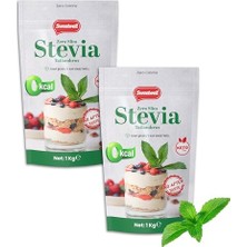 Kazan Hobi Stevia ve Eritritol Tatlandırıcı 1 kg x 2 Adet; Şekersiz, 0 Kalori, Keto ve Vegan Uyumlu