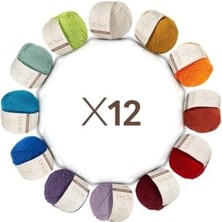 Kazan Hobi Premium 12 Adet 50 G Baby Cotton Amigurumi ve Punch Ipi Set1