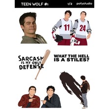Pofy Studio Teen Wolf Sticker Seti 12 Adet Suya Dayanıklı Tw Sticker Seti Defter, Laptop, Ajanda