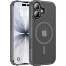 Kazan Hobi iPhone 17 Uyumlu Gri Şeffaf Magsafe Kılıf; Mat Görünüm, Kamera Koruması