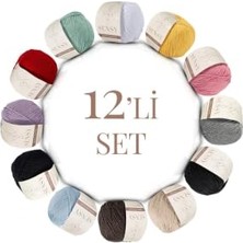 Kazan Hobi Premium Amigurumi Ipi Punch (Panç) Baby Soft Cotton 50 G 12'li Örgü Ip Set5