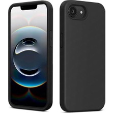 Kazan Hobi iPhone 17E/16E Siyah Silikon Kılıf; Kadife Iç Yüzeyli, Kamera Çıkıntılı ve Darbe Emici