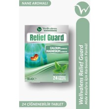 Kazan Hobi Relief Guard Antiasit; Kalsiyum & Magnezyum Karbonat, Nane Aromalı 24 Çiğnenebilir Tablet, Mide Rahatlatıcı Destek