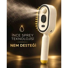 Abstrax Tech Sarı Spreyli Elektrikli Saç Tarağı – 300 Mah Type‑c Şarjlı, Ince Spreyli Antistatik Bakım Fırçası