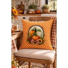 Bertille Home Sonbahar Mutfak Balkon Serisi Dijital Baskılı Kırlent Kılıfı (Halloween Autumn Kitchen)