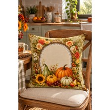 Bertille Home Sonbahar Mutfak Balkon Serisi Dijital Baskılı Kırlent Kılıfı (Halloween Autumn Kitchen)