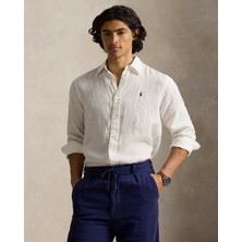 Ralph Lauren Pony Işlemeli Keten Gömlek