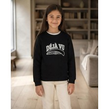 Unisex Çocuk Sweatshirt 4 Renk 3 Ip Şardonlu – Siyah