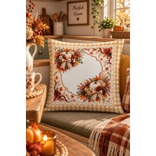 Bertille Home Sonbahar Mutfak Balkon Serisi Dijital Baskılı Kırlent Kılıfı (Halloween Autumn Kitchen)