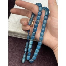 Onurlu Tesbihane Sistemli Turkuaz Kanayan Baga Katalin Tesbih (9X10 Mm)
