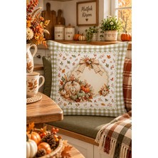 Bertille Home Sonbahar Mutfak Balkon Serisi Dijital Baskılı Kırlent Kılıfı (Halloween Autumn Kitchen)