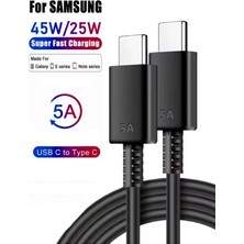Mobil Go Samsung Galaxy S23 Ultra - S23 Plus Uyumlu 45W Type-C Hızlı Şarj Kablosu Siyah