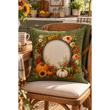 Bertille Home Sonbahar Mutfak Balkon Serisi Dijital Baskılı Kırlent Kılıfı (Halloween Autumn Kitchen)