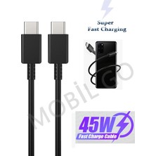 Mobil Go Samsung Uyumlu 45W Hızlı Şarj Kablosu S22 Ultra S22 Plus S22 S22FE Çift Taraf Type-C