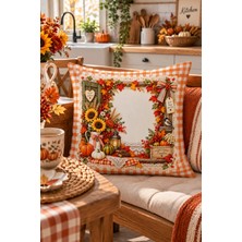 Bertille Home Sonbahar Mutfak Balkon Serisi Dijital Baskılı Kırlent Kılıfı (Halloween Autumn Kitchen)