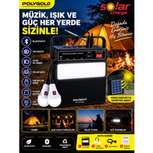 Azurtech PG-2730SL Solar Enerjili Bluetooth Hoparlör LED Kamp Lambası Fm Radyo USB Tf Kart