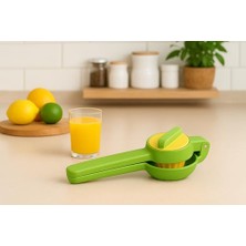 Kazan Hobi El Tipi Narenciye ve Limon Sıkacağı; Kapaklı Filtreli Tasarım, Dayanıklı Abs Gövde, Portakal Mandalina Limon Için Uygun, Ergonomik Saplı Pratik Mutfak Sıkacağı (Yeşil-Sarı)