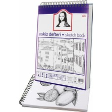 Kazan Hobi Telli Eskiz Defteri A5 Spiralli 50 Yaprak 1 Adet 120 G 148X210 mm Karakalem Sketch Book Üstten Açılmalı Ezkiz Defteri