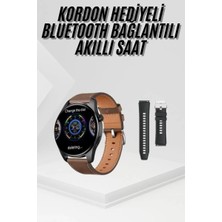 Nemere İthalat Akıllı Saat Yuvarlak Ekran Sesli Görüşme Özellikli Siyah Akıllı Unisex Kol Saati Nemere Ith