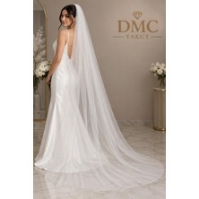 Dmc Yakut Tül Gelin Duvağı 300X300 cm – Taraklı, Sade Kırık Beyaz – Düğün, Nikah, Nişan ve Kına Için