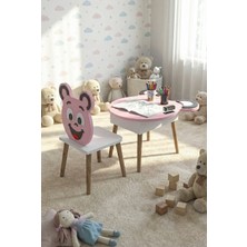 Ceki Home Happy Face Masa Sandalye Seti Pembe