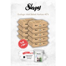 Sleepy 9 Al 7 Öde Ecologic Yenidoğan Islak Bebek Havlusu 40'lı ve Rosıe