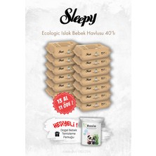 Sleepy 13 Al 11 Öde Ecologic Yenidoğan Islak Bebek Havlusu 40'lı ve Rosıe