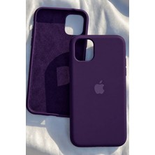 iPhone 11 Pro Için Kılıf Lansman Logolu Içi Yumuşak Kadife 11 Pro Kılıfı Silikon Derin Mor