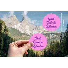 Casalinghi Pembe Güzel Günlerde Kullanılsın Etiketi Şekilli Mat Sticker 3.5 cm (45 Adet)