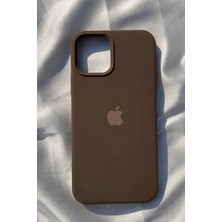 iPhone 13 Için Kılıf Lansman Logolu Içi Yumuşak Kadife 13 Kılıfı Silikon Kahverengi