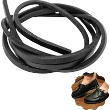 Kazan Hobi Gerçek Deri Bağcık 150 Cm-1 Adet, Nubuk Timberland Dexter Vb. Ayakkabılara Uyumlu Loafer ve Makosen Ayakkabılar Için Uygun 3x2 mm Kalınlıkta Hakiki Deri Ayakkabı Bağcığı