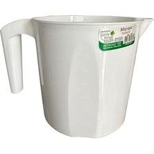 Kazan Hobi Polytime Plastik Beyaz Ölçekli Maşrapa, 1.5 L