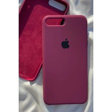 iPhone 8 Plus Için Kılıf Lansman Logolu Içi Yumuşak Kadife 8 Plus Kılıfı Silikon Bordo