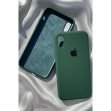 iPhone x Için Kılıf Lansman Logolu Içi Yumuşak Kadife x Kılıfı Silikon Haki
