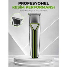 Nemere İthalat Şarjlı Saç Sakal Tıraş Makinesi T Başlıklı 1 2 3 mm Taraklı Kablolu ve Kablosuz Kullanım N