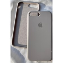 iPhone 8 Plus Için Kılıf Lansman Logolu Içi Yumuşak Kadife 8 Plus Kılıfı Silikon Gri