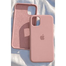 iPhone 11 Pro Max Için Kılıf Lansman Logolu Içi Yumuşak Kadife 11 Pro Max Kılıfı Silikon Kum Pembe