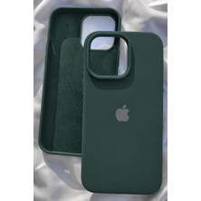 iPhone 14 Pro Max Için Kılıf Lansman Logolu Içi Yumuşak Kadife 14 Pro Max Kılıfı Silikon Haki
