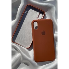 iPhone Xr Için Kılıf Lansman Logolu Içi Yumuşak Kadife Xr Kılıfı Silikon Kahverengi