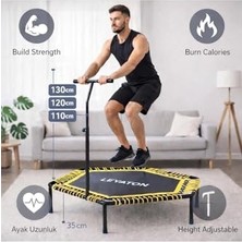 Kazan Hobi Profesyonel 135 cm Delux Tutmalı Step Trambolin; Siyah, Çocuk/yetişkine Uygun