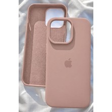 iPhone 14 Pro Max Için Kılıf Lansman Logolu Içi Yumuşak Kadife 14 Pro Max Kılıfı Silikon Kum Pembe
