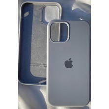 iPhone 15 Plus Için Kılıf Lansman Logolu Içi Yumuşak Kadife 15 Plus Kılıfı Silikon Gri