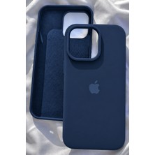 iPhone 13 Pro Için Kılıf Lansman Logolu Içi Yumuşak Kadife 13 Pro Kılıfı Silikon Lacivert