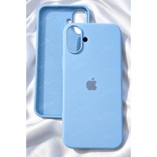 iPhone 17 Için Kılıf Lansman Logolu Içi Yumuşak Kadife 17 Kılıfı Silikon Bebek Mavi