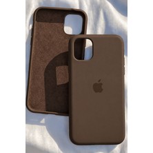 iPhone 11 Pro Max Için Kılıf Lansman Logolu Içi Yumuşak Kadife 11 Pro Max Kılıfı Silikon Kahverengi