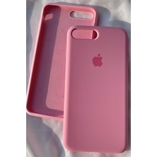 iPhone 8 Plus Için Kılıf Lansman Logolu Içi Yumuşak Kadife 8 Plus Kılıfı Silikon Şeker Pembe